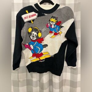 Men's Black Ski School Crewneck Sweater